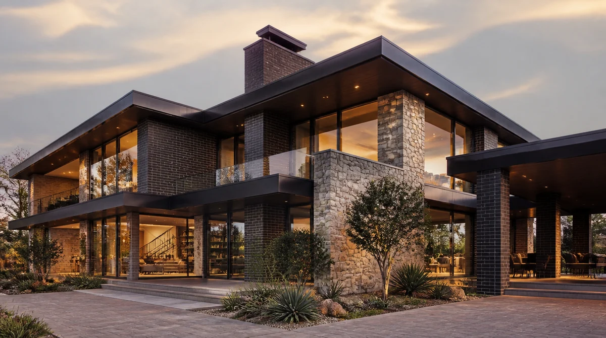 Illustrative contemporary residential exterior